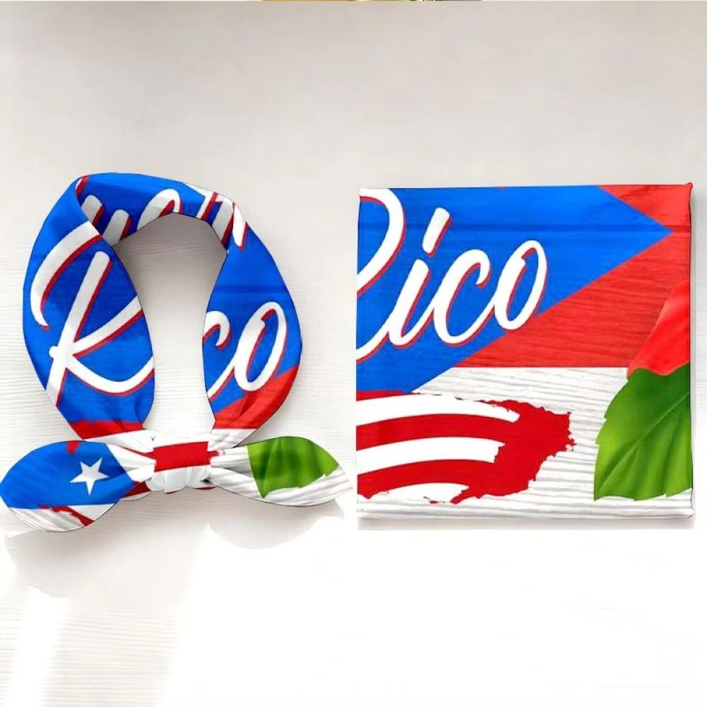 Foulard carré à motif drapeau de Porto Rico, foulard doux et polyvalent, écharpe carrée de 35 pouces, accessoires de voyage