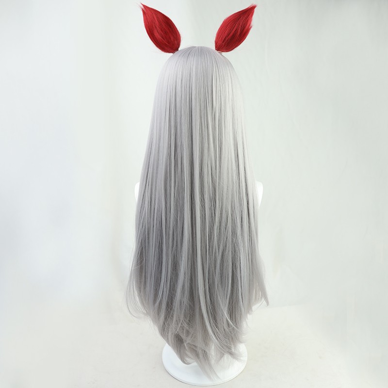 Anime jolie Derby Tamamo croix Cosplay perruque longue gris cheveux et queue Halloween fête carnaval jeu de rôle perruques synthétiques femmes