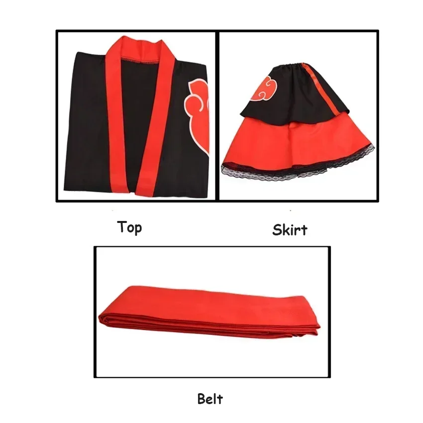 Nouvelle Robe Kimono Anime Ninja pour Fille, Costume d'Halloween pour Enfant, Jupe et Ensemble pour Festival, Carnaval, Déguisement Femme, Mascarade