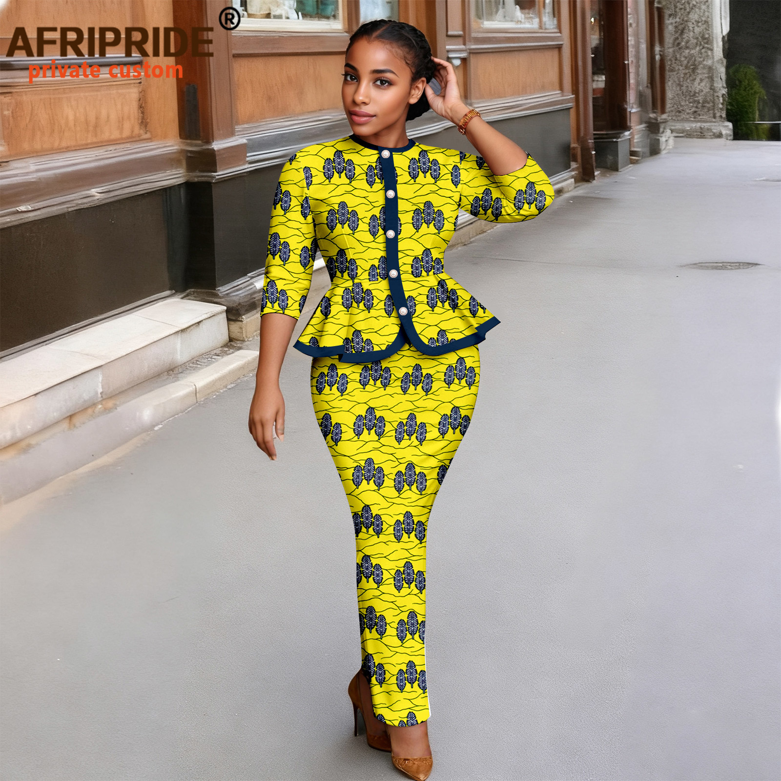 Vêtements africains pour femmes, chemises imprimées à simple boutonnage et jupe Midi, ensemble 2 pièces, tenues de fête, tenue Ankara 2526080