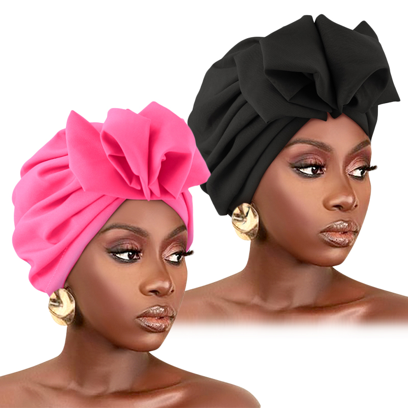 2 pièces Nouveaux turbans pour femmes musulmanes, bonnets hijab, casquettes indiennes, foulards, bandeaux élastiques, bonnets, accessoires capillaires pour femmes et filles
