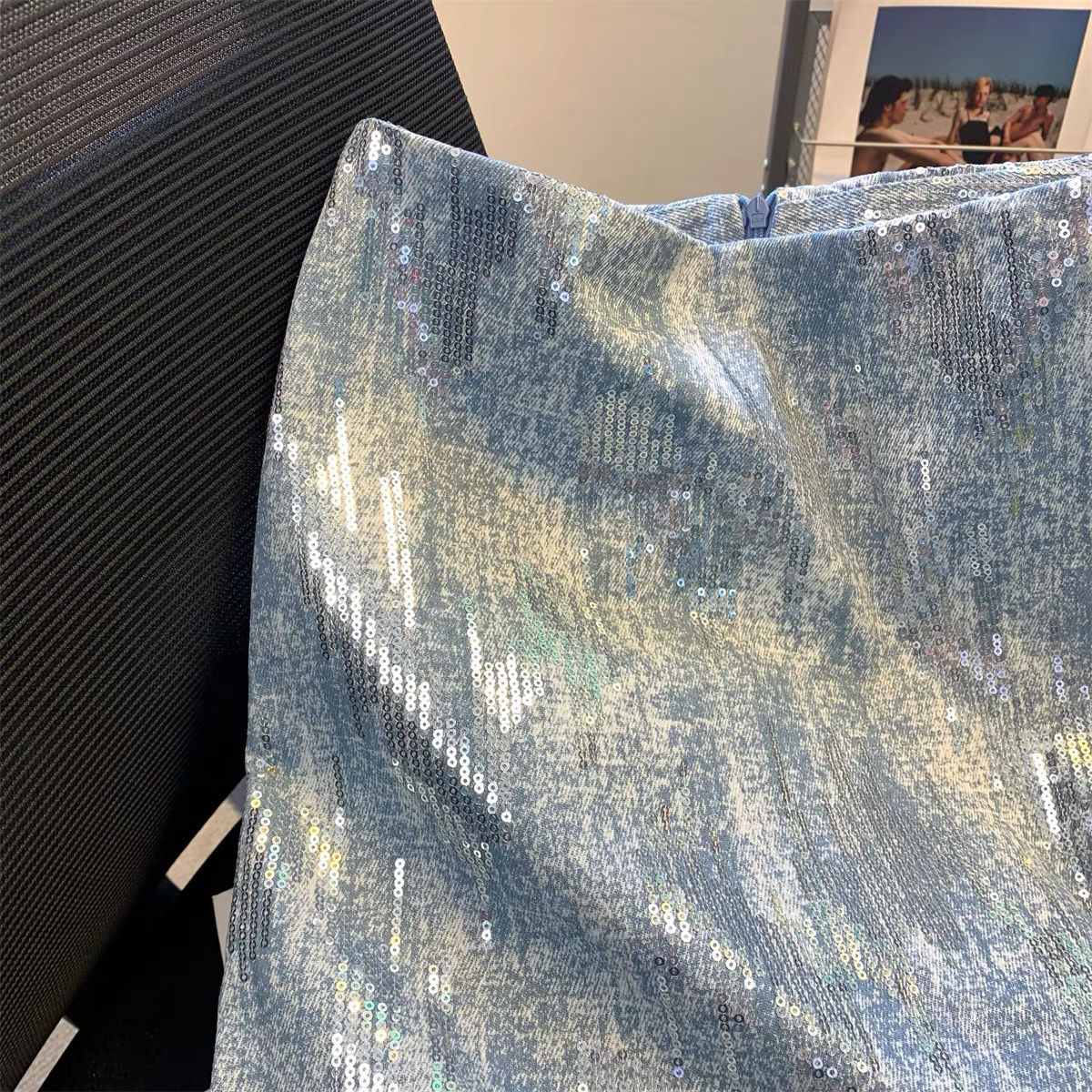 Jupe en jean à paillettes bleues Jupe Femme jupes courtes pour femmes mode coréenne Faldas Mujer Moda printemps été Y2k 2026 décontracté haute