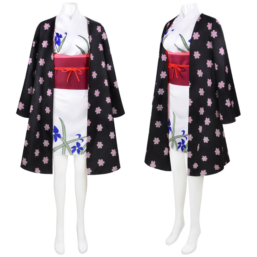 Costume de cosplay Nico Robin pour femme, ensemble kimono floral et cape du pays de Wano