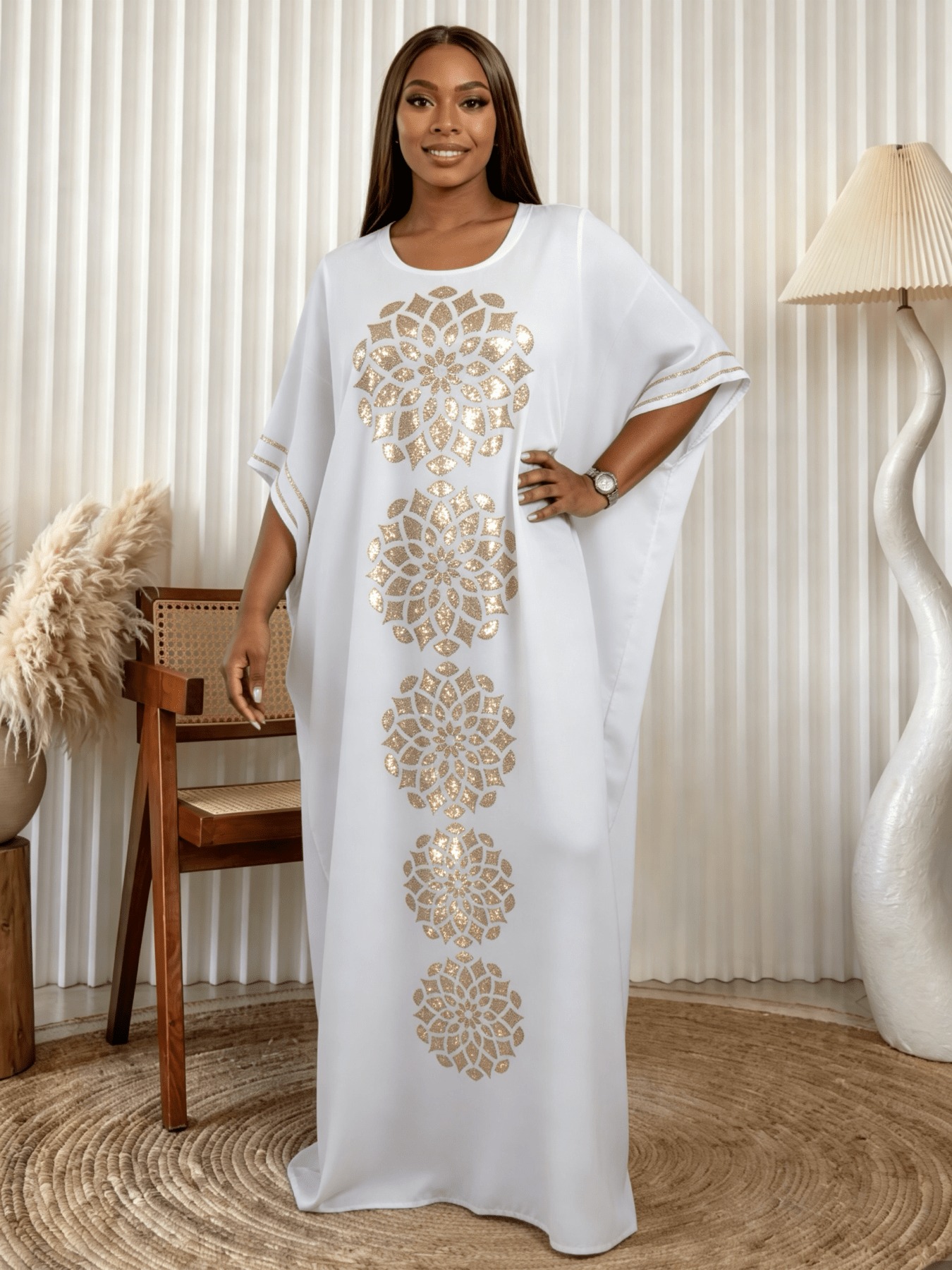 Robe Abaya musulmane grande taille avec hijab assorti, robe traditionnelle du Moyen-Orient à imprimé africain et strass pour femmes