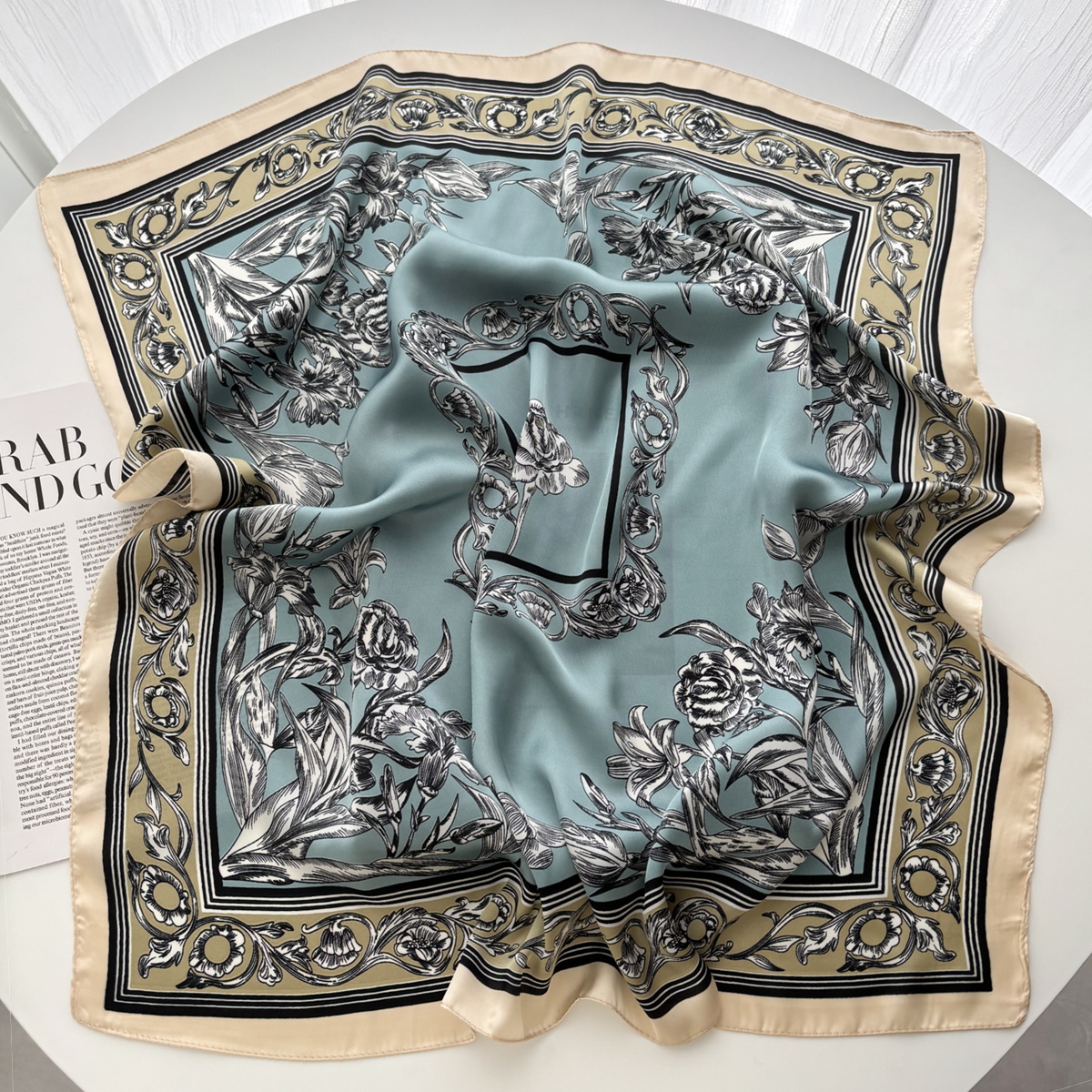 Écharpes en Satin de luxe écharpe carrée mode coréenne foulard Rose imprimé foulards Bandanna enveloppes écharpe décoration châle 70*70CM