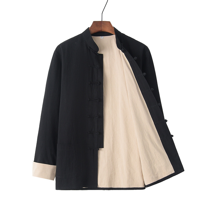 Hommes Style chinois Hanfu hauts pantalons ethniques traditionnels Kung Fu vestes grande taille coton lin T-Shirt vêtements de mode orientale