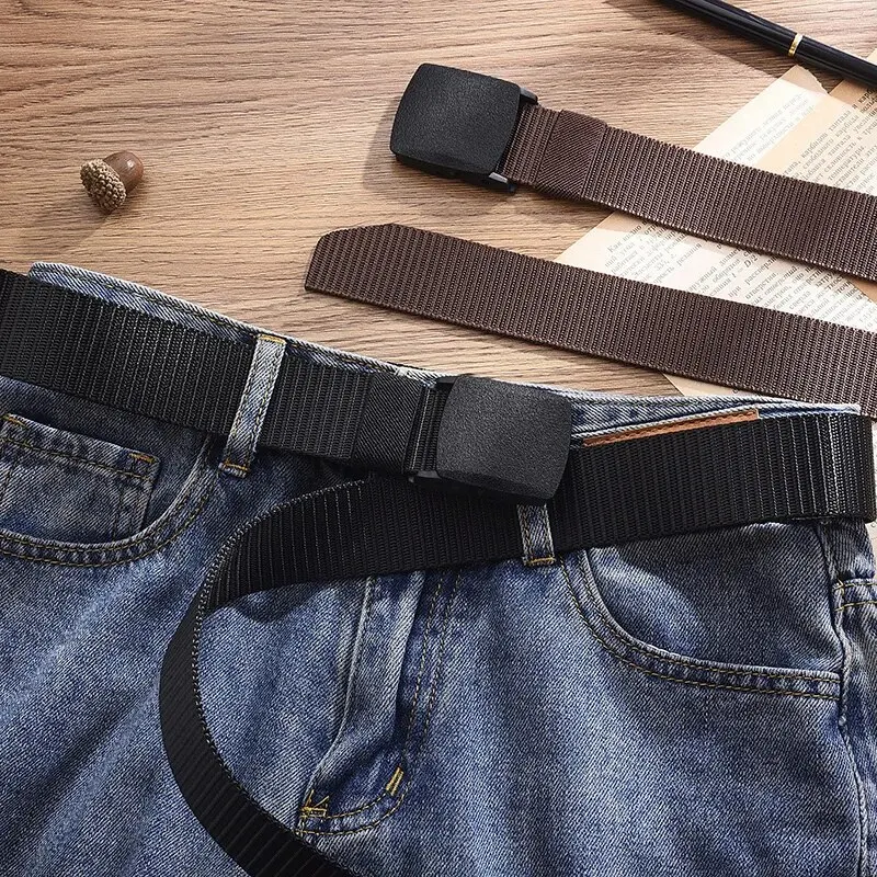 Ceinture tactique en toile de nylon non métallique, anti-allergie, idéale pour l'entraînement en extérieur, les contrôles de sécurité et l'usage quotidien avec des pantalons, polyvalente