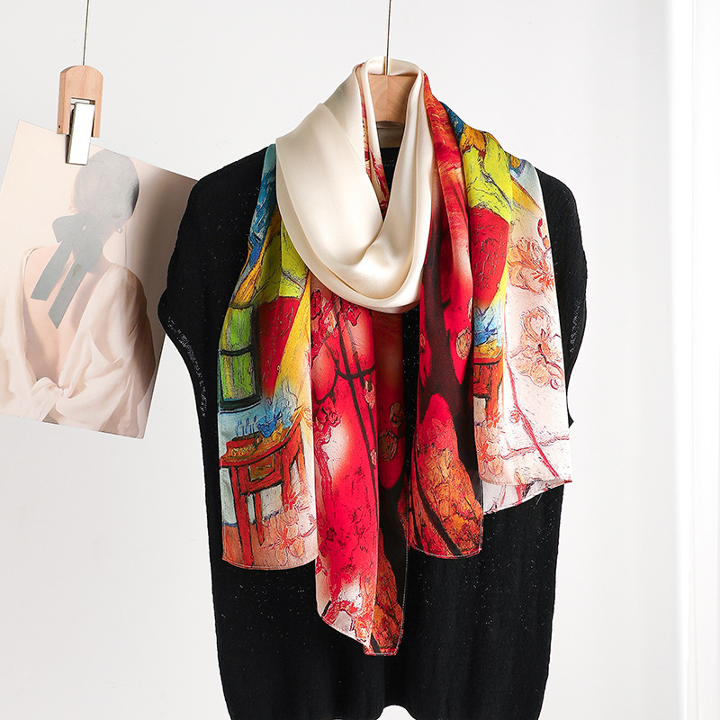 Écharpe en soie 100% véritable de marque de luxe 2026, châles et étoles de créateur pour femmes, foulards d'hiver doux et élégants de Hangzhou, pashmina, hijab pour femme