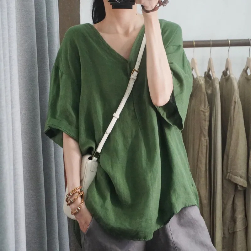 T-shirt décontracté d'été pour femmes grandes tailles, couleur unie, confortable, mode bureau, nouvelle arrivée, tendance, respirant