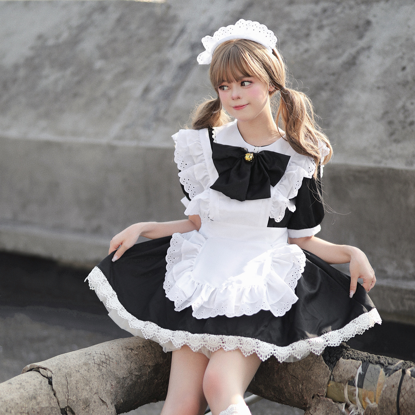 Costumes d'Halloween, uniforme de demoiselle d'honneur Lolita, tenue de fête de carnaval pour femmes, taille plus, tenue de jeu de rôle de fille-gueule-de-chat gothique pour étudiantes