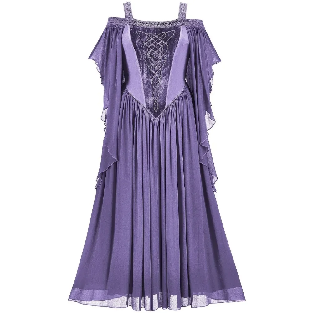 Robe elfe punk médiévale pour femme, cosplay, olympiques d'Halloween, robe victorienne, princesse sorcière, palais de Noël, carnaval