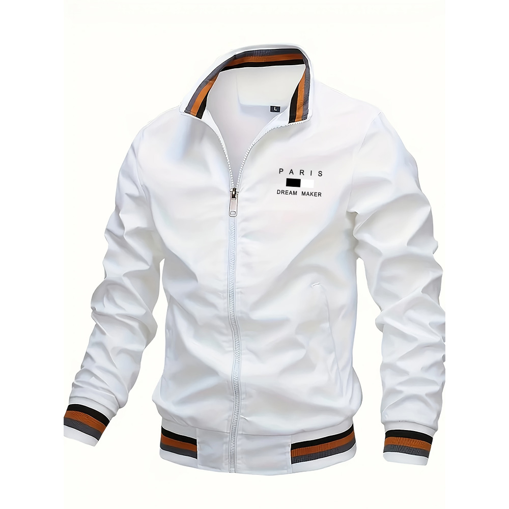 Vestes pour hommes surdimensionnées, col montant, fermeture éclair, manteaux d'extérieur printemps-automne, vestes de baseball, vêtements de créateur pour homme