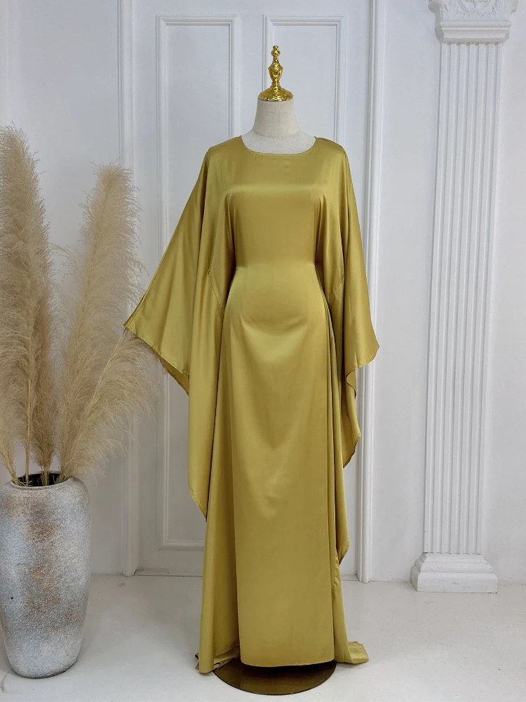 Robe de soirée musulmane à manches chauve-souris modeste pour femmes, Abaya du Ramadan, Robe longue, Kaftan, Robe éducative, Robe de Dubaï, Jalabiya, Eid, 2024