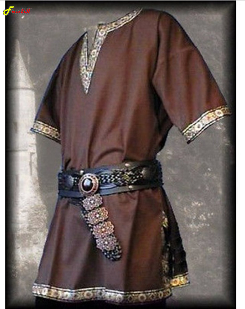 Costumes de Cosplay de la Renaissance Médiévale pour Homme, Tunique de Noble, Viking, Aristocrate, oral alier, Kokor, Halloween, Sans Ceinture