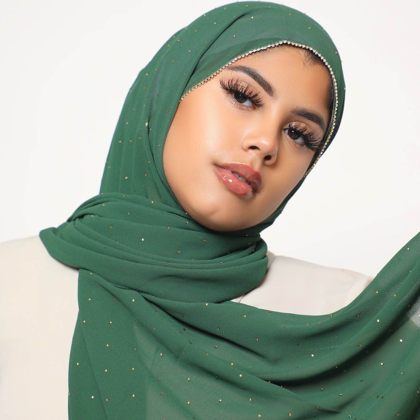 Diamant mousseline de soie Hijabs foulards femmes châles musulmans strass foulard enveloppes Turban vêtements islamiques solide Bandana Bufandas