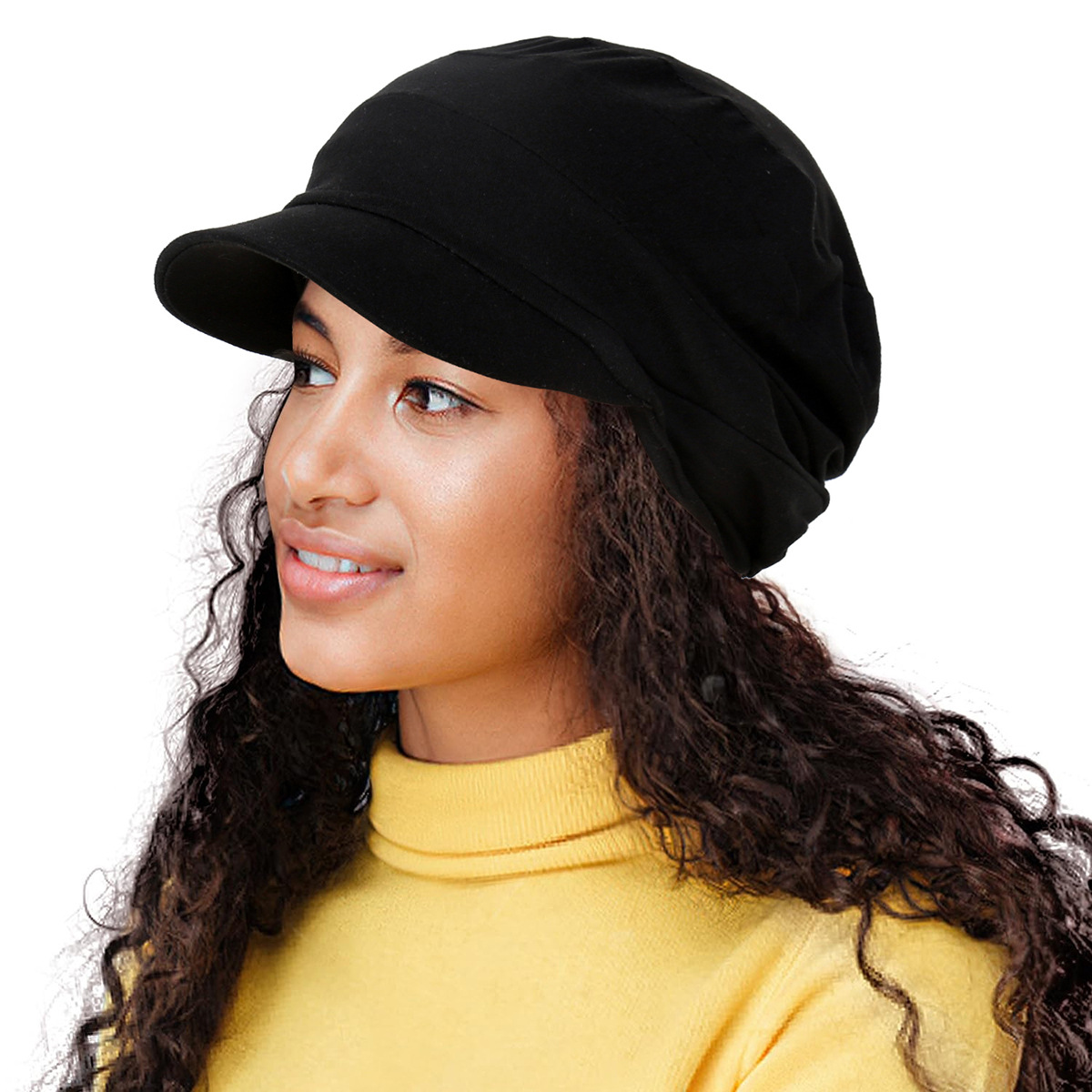 Casquettes Hijab musulmanes avec bord pour femmes, casquette de baseball, tête ronde, ramadan, vêtements de sauna pour dames, bonnet turban, document solide, mode