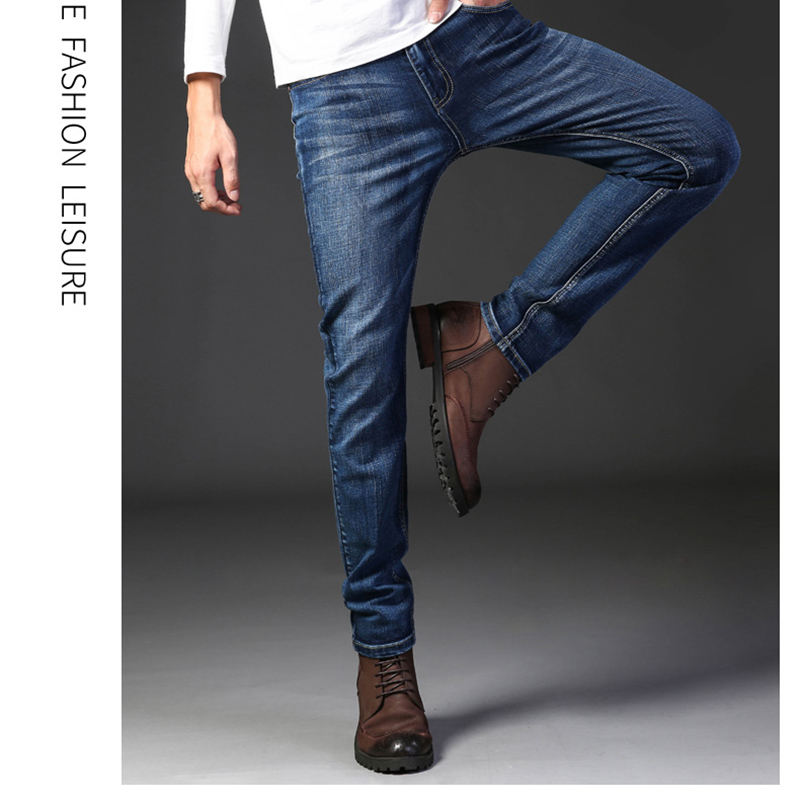 Jean en Denim noir pour hommes, nouvelle Version coréenne, doux et confortable, extensible, coupe régulière, mode décontractée, coton, Business