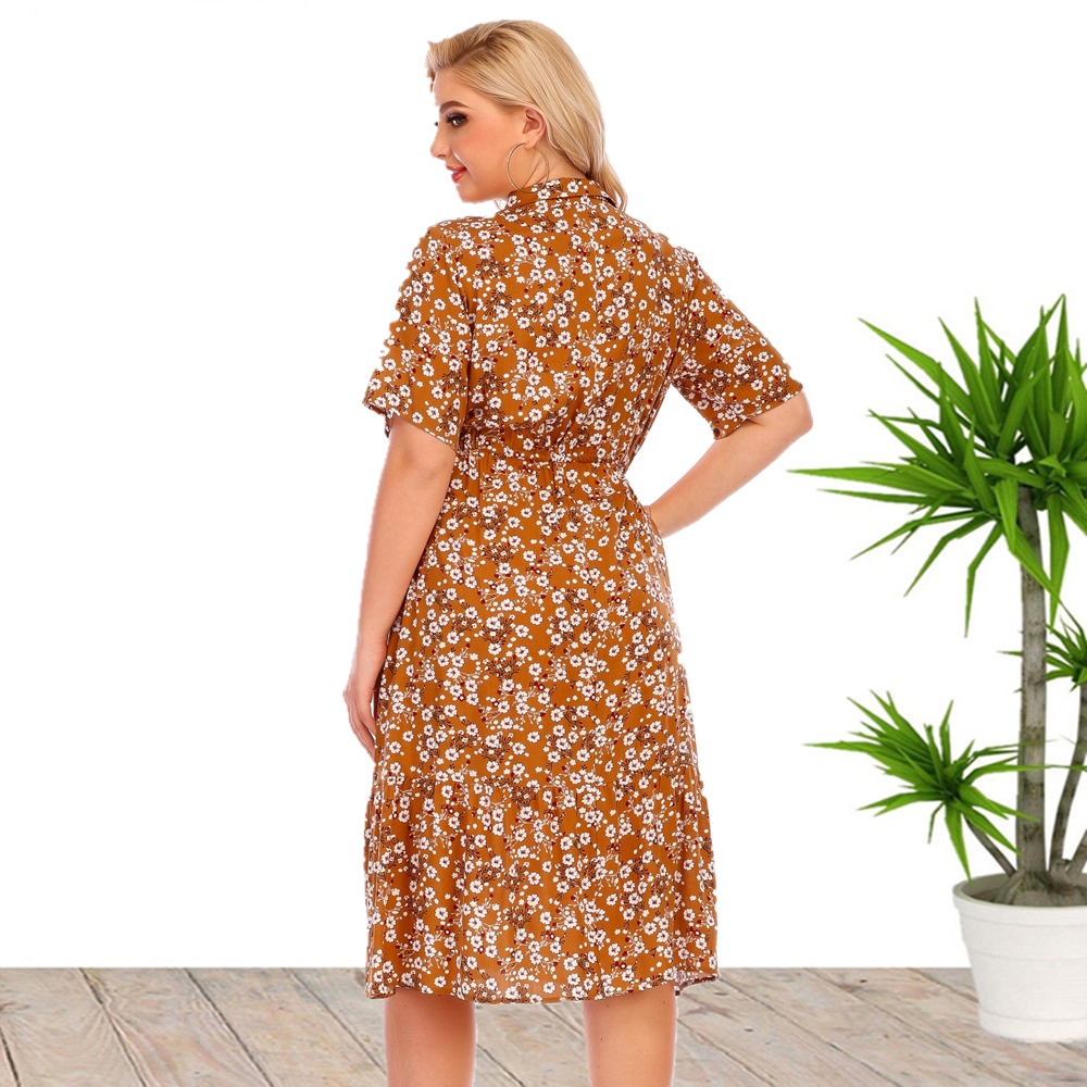 Robe à Manches Courtes et Col en V pour Femme, Tenue Décontractée en Viscose, Grande Taille, Nouvelle Collection, Offre Spéciale