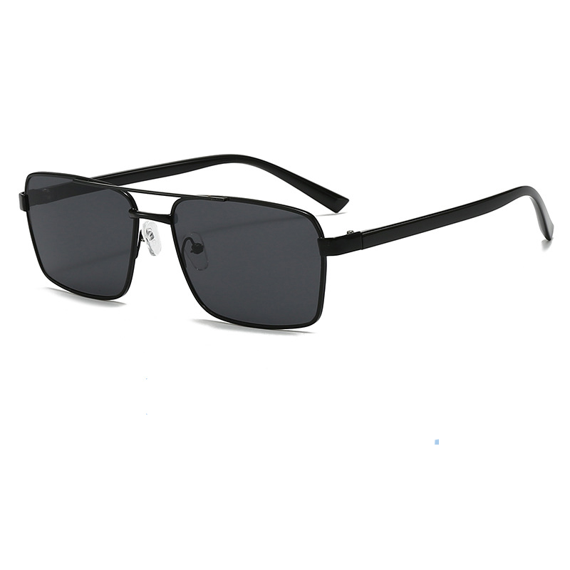 Lunettes de soleil carrées à double pont pour femmes et hommes, style rectangulaire, décontractées, pour affaires, de marque, design vintage