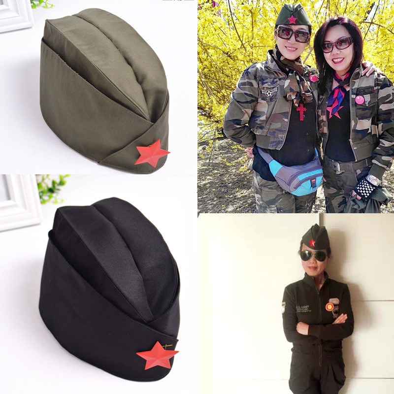 Chapeau militaire à la mode, casquette de l'armée russe, Badge camouflage vert, chapeaux de Cosplay pour spectacle sur scène de marin, casquette de bateau, accessoires pour cheveux pour femmes et hommes