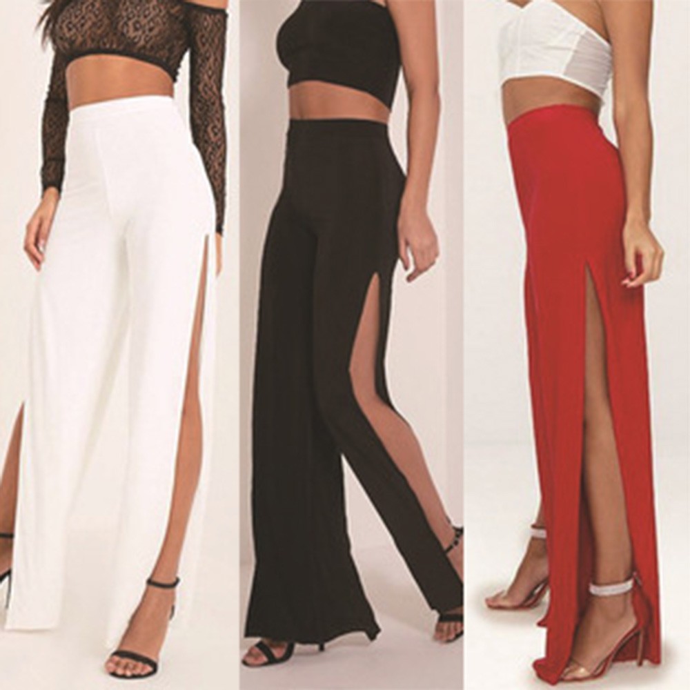 Pantalon de yoga tendance pour femme, respirant, confortable, coupe ajustée, avec fente latérale haute, jambe large, durable et pratique