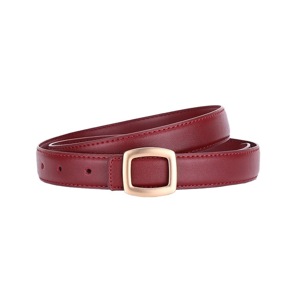 Ceinture en cuir pour femme avec décoration simple haut de gamme, nouvelle tendance 2026, ceinture polyvalente en cuir de vachette noire pour jeans