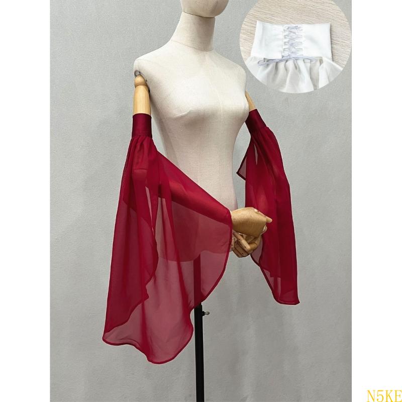 Housse de bras transparente pour mariée, faux manches en Tulle pour Costume de jeu, manches de robe de mariée pour femmes