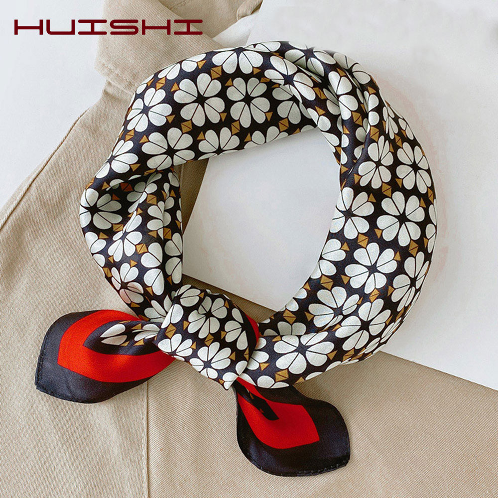 Injplanchers f-Foulard bandana de luxe pour femmes, mouchoir pour cheveux, écharpe de sauna, sac imprimé de fleurs, étole, 100%