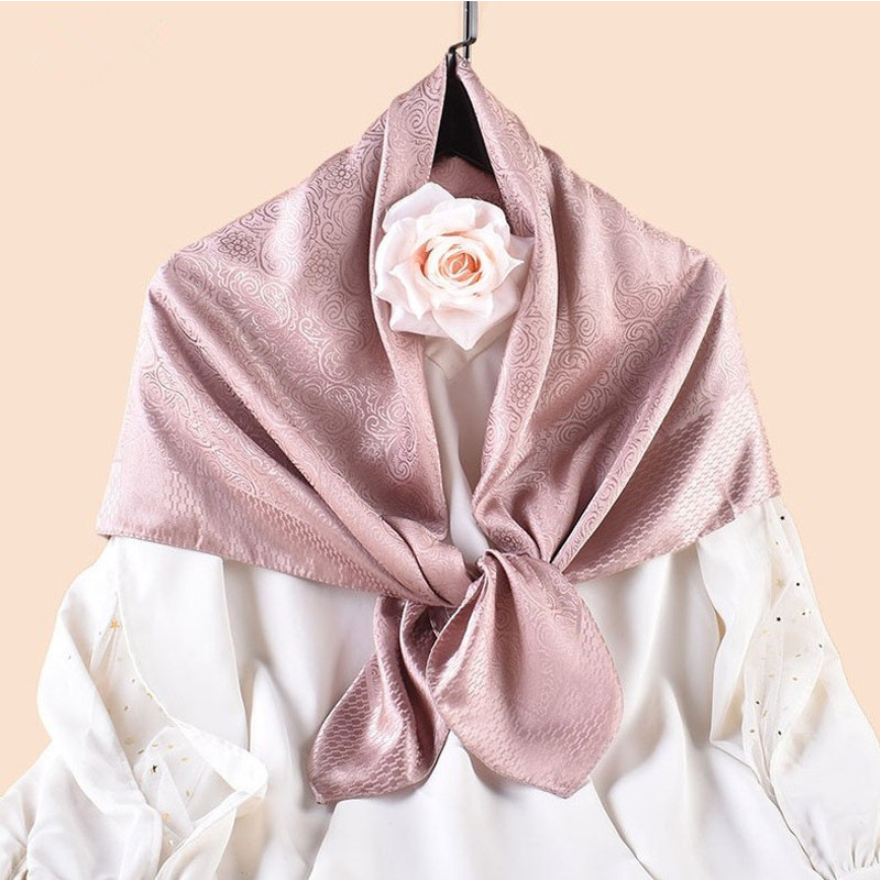 Foulard carré en soie imprimé Floral de luxe pour femmes, Foulard en Satin doux, Hijab, bandeau pour dames, sac Ribbo 90x90cm