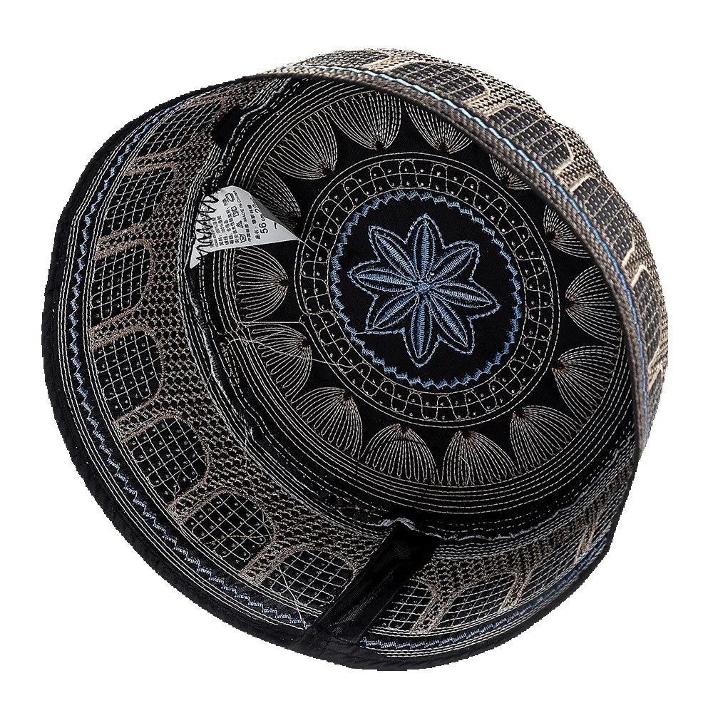 Chapeau de prière musulman pour homme, broderie de crâne islamique, bonnet arabe, couvre-chef de prière, cadeau Ramadan Aïd