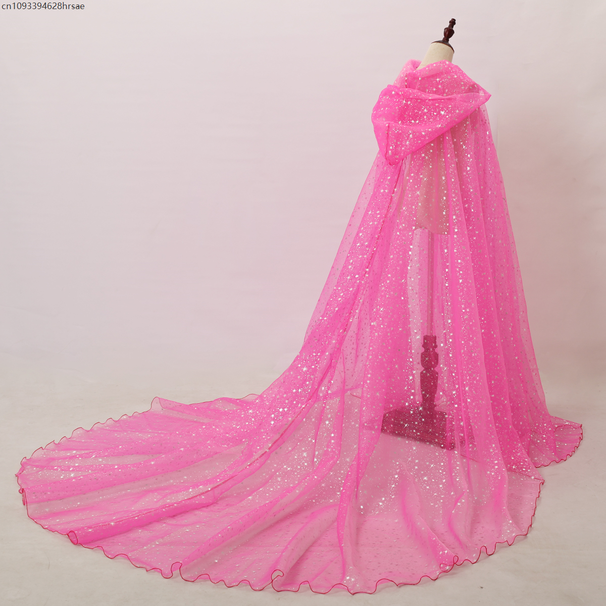 Cape à capuche pour femmes, gothique médiéval, fée elfe, Maxi, longueur au sol, en Tulle, Cape de sorcière Vampire