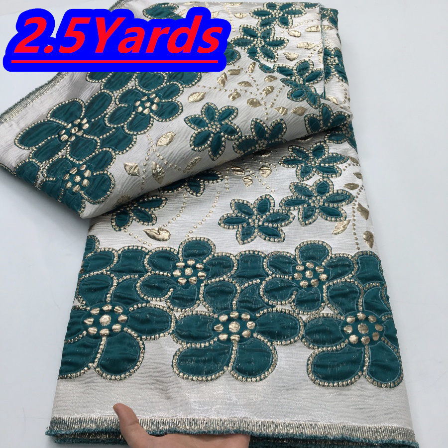 Soldes Exceptionnelles : Tissu en Dentelle Brocart Nigérian 2,5 Yards, Tulle de Haute Qualité, Dentelle Organza Française 2026, Tissu Africain pour Robe Femme