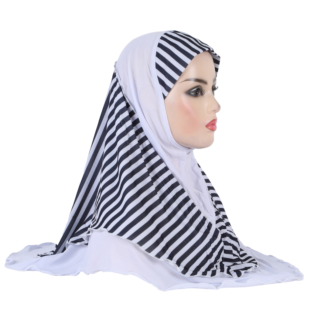 Hijab musulman pour adultes, taille moyenne 70*60cm, foulard islamique, chapeau amira, couvre-chef à enfiler.