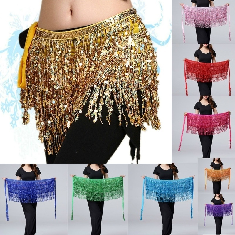 Robe de danse du ventre pour femmes, ceinture en chaîne de taille, accessoires de spectacle sur scène Hula brillant, accessoire de Costume de danse du ventre, jupe de danse du ventre