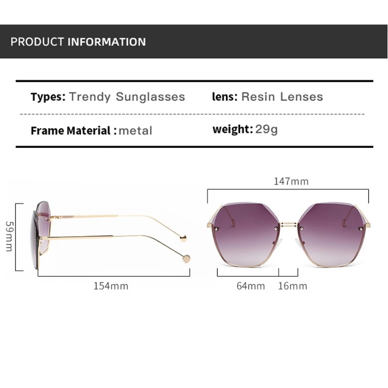 Lunettes de soleil polygonales en métal, design de marque, mode, rétro, pour femmes, classiques, tendance, luxe, pour la conduite et les voyages, protection UV400