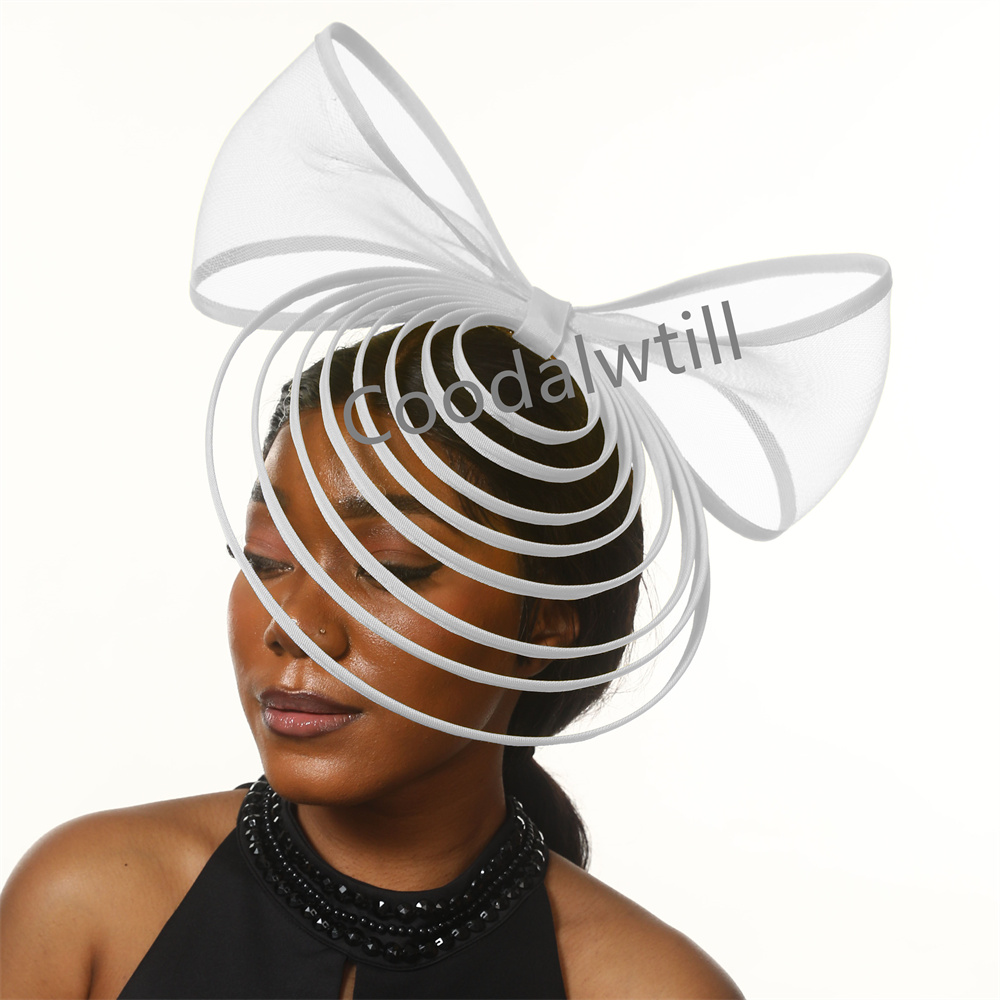 Chapeaux fascinateurs à nœud blanc pour femmes, Chapeau de mariage de luxe pour église, pour occasions et événements, nouveau Style