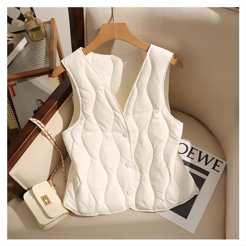 Gilet à col en v pour femme, manteaux amples et chauds, simplicité coréenne, hauts populaires assortis avec tout, nouvelle mode automne hiver