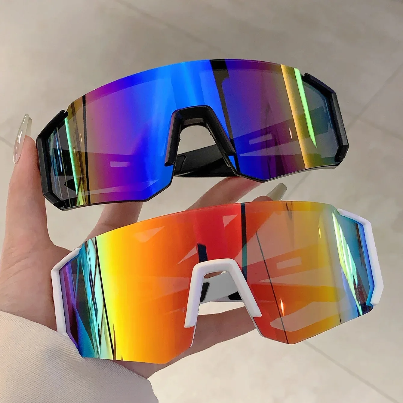 Lunettes de soleil de sport pour hommes, légères, surdimensionnées, pour le cyclisme, la conduite, la pêche, lunettes de soleil miroir tendance pour femmes