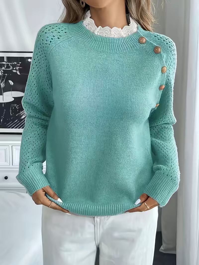 Gilet en tricot jacquard floral élégant pour femme, printemps/automne : col en V, décontracté, polyvalent, pull-over, style preppy