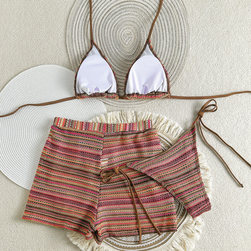 Maillot de bain sexy à rayures pour femmes, ensemble deux pièces pour la plage, style brésilien, pour baigneurs à la piscine, nouvelle collection