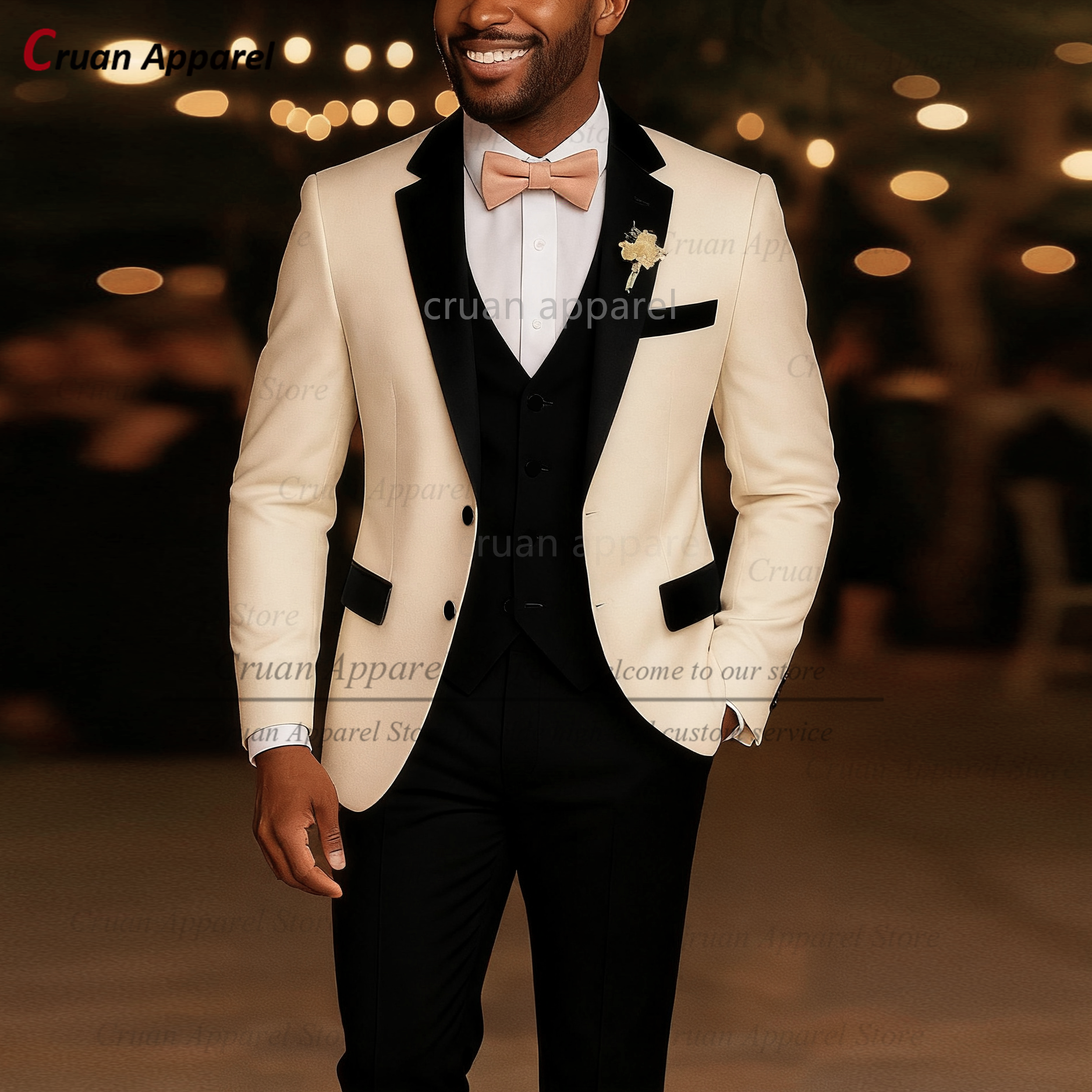 Ensembles de costumes de haute qualité pour hommes, Banquet de mariage, tenues élégantes personnalisées pour marié, dîner de soirée, Blazer, gilet, pantalon, 3 pièces