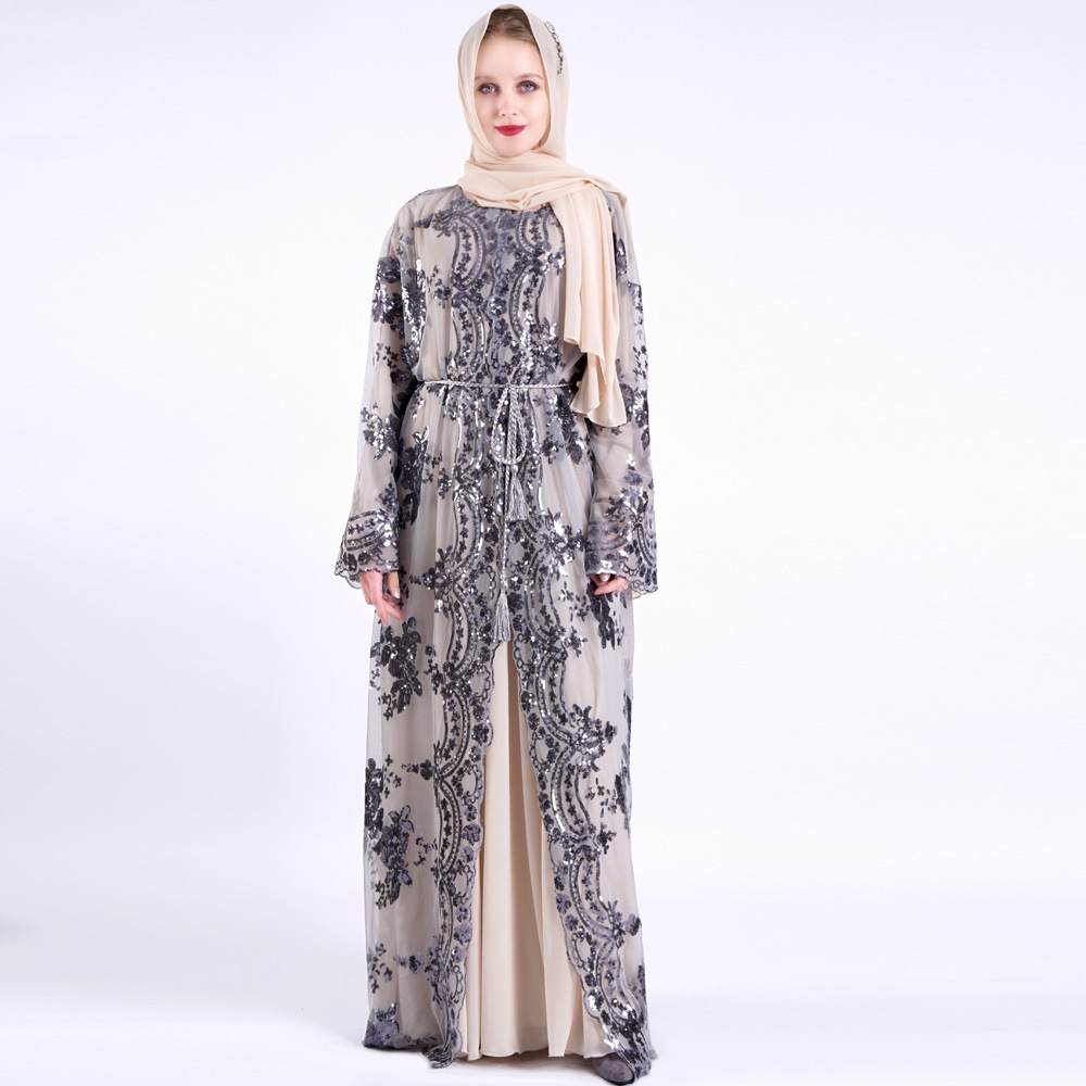Abaya-Robe de ramadan en polyester pour femmes musulmanes, vêtements islamiques, hijab, caftan, Pakistan, turc, nouvelle collection