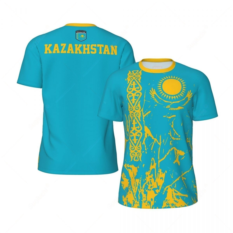 Kazakhstan modèle T-shirt pour hommes 3D imprimé Football t-shirts été Fitness surdimensionné à manches courtes sport Football T-shirt
