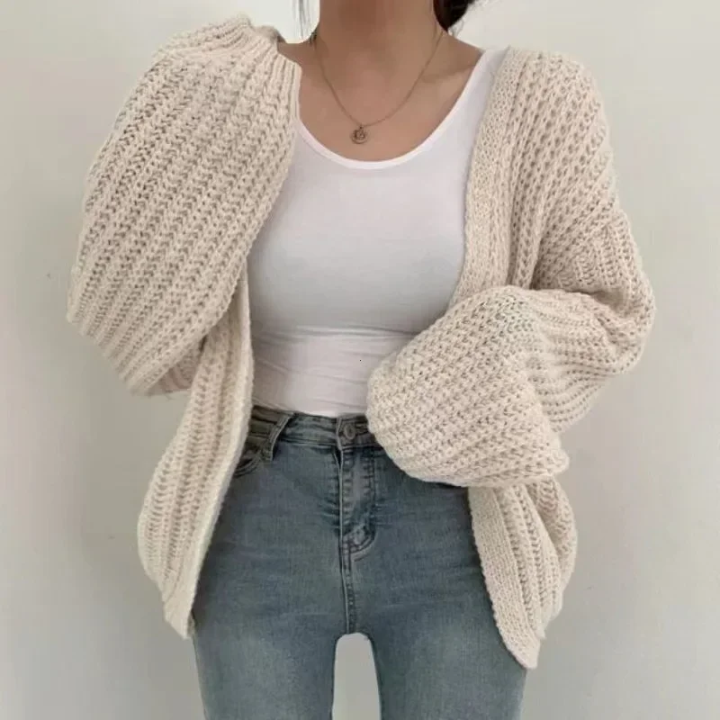 Cardigans courts Chic pour femmes, Poncho tricoté, mode coréenne, élégant, Vintage, minimaliste, hauts pour dames, nouvelle collection été 2024