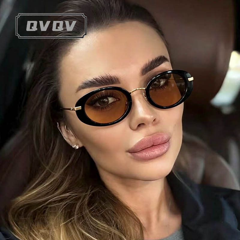 Lunettes de soleil polygonales ovales tendance pour femmes, design de marque de luxe, monture en alliage, idéales pour les vacances et les voyages