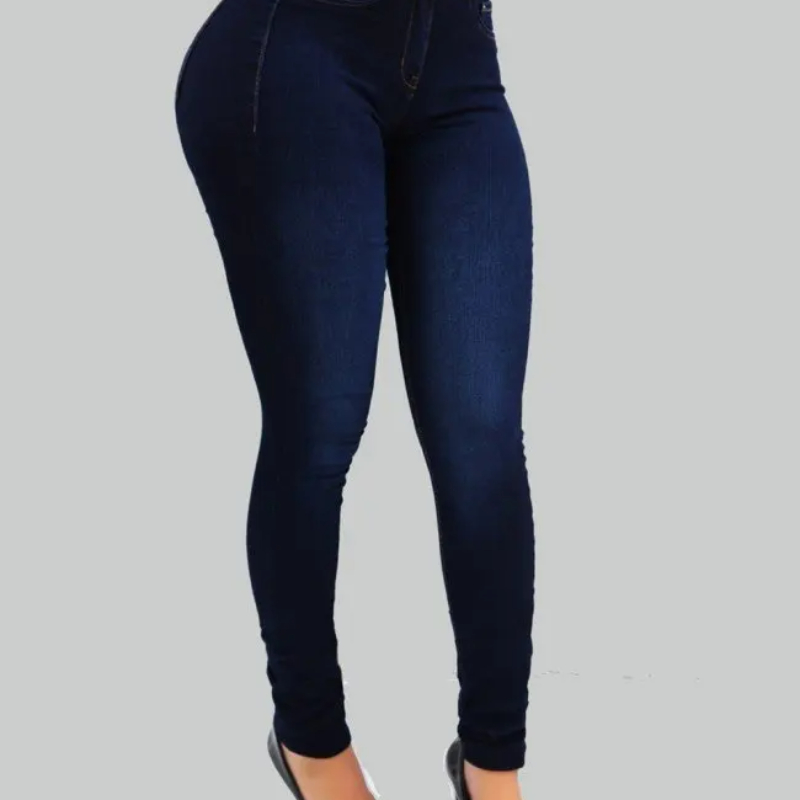 Jean de couleur pure pour femme, jean taille haute en denim, jeu de rue, cultiver sa moralité, pantalon façonnant la figure avec jean taille haute