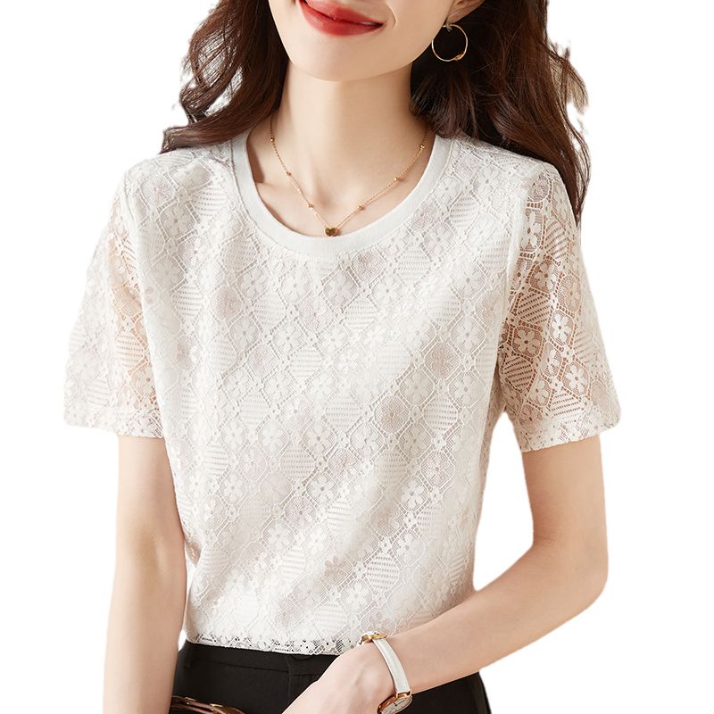 Chemise et chemisier en dentelle pour femmes, hauts simples, vêtements populaires coréens, bon marché, élégants, mode, offre Premium 2025