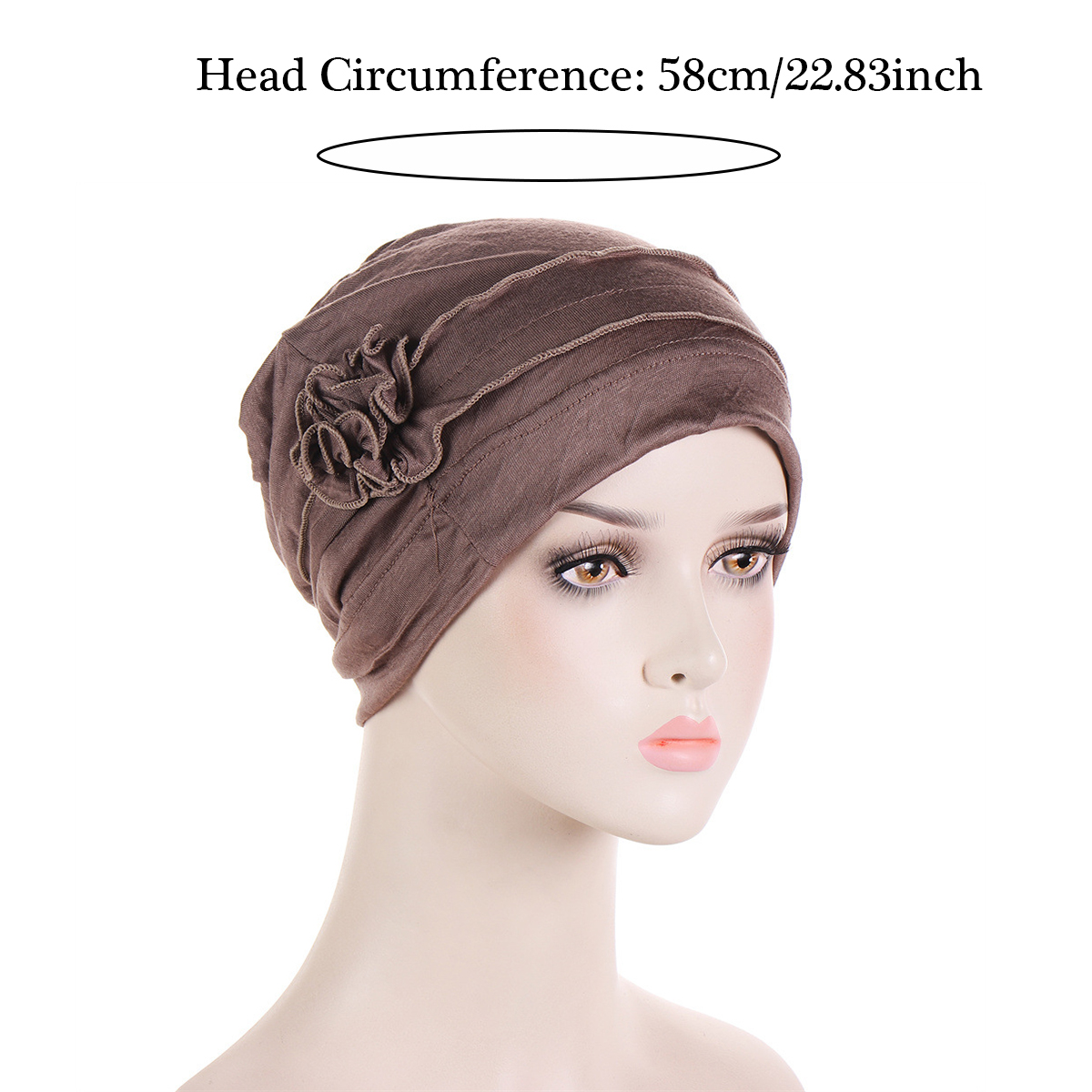 Turban à fleurs pour femmes musulmanes, foulard de tête, hijab islamique, couverture ronde