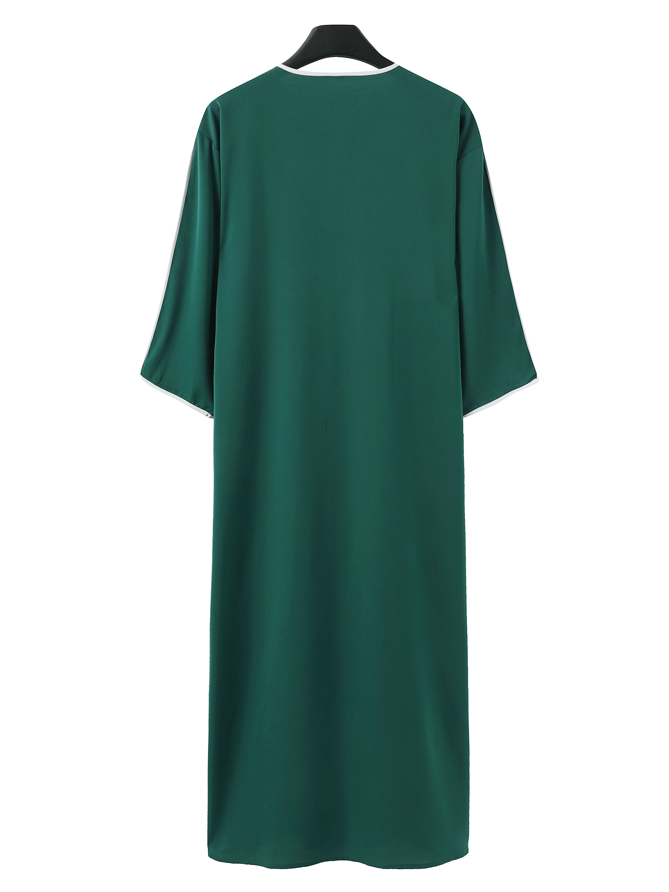 Nouvelle Robe arabe verte marocaine pour hommes, vêtements traditionnels islamiques décontractés, Robe musulmane brodée