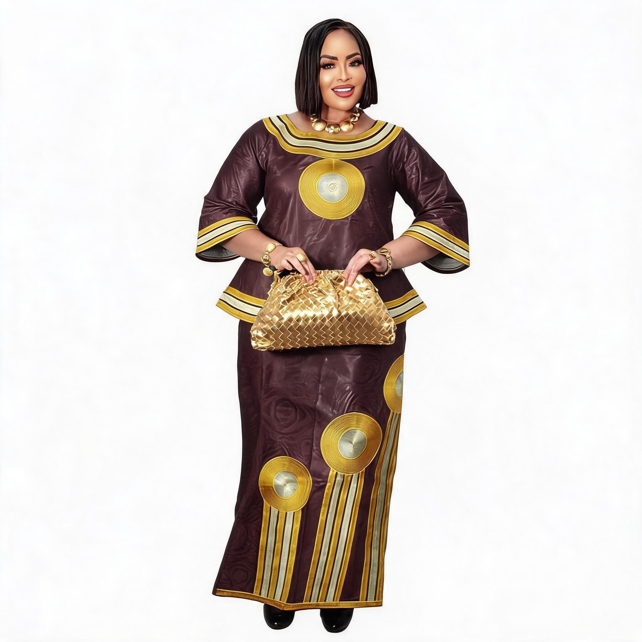 Robe africaine pour femmes, abaya brodée, grande taille, élégante, pour fêtes et cérémonies